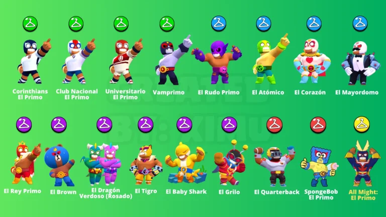 All El Primo Skins from Brawl Stars