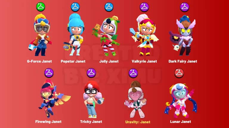 All Janet Skins from Brawl Stars