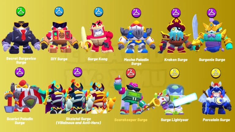 All Surge Skins from Brawl Stars