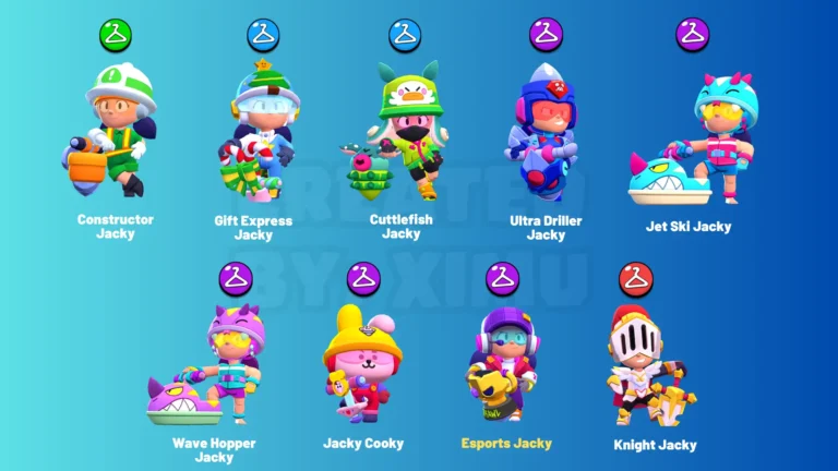 All Jacky Skins from Brawl Stars