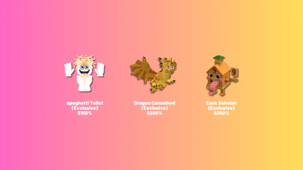 All Exclusive Brainrots from the kick a Lucky Block