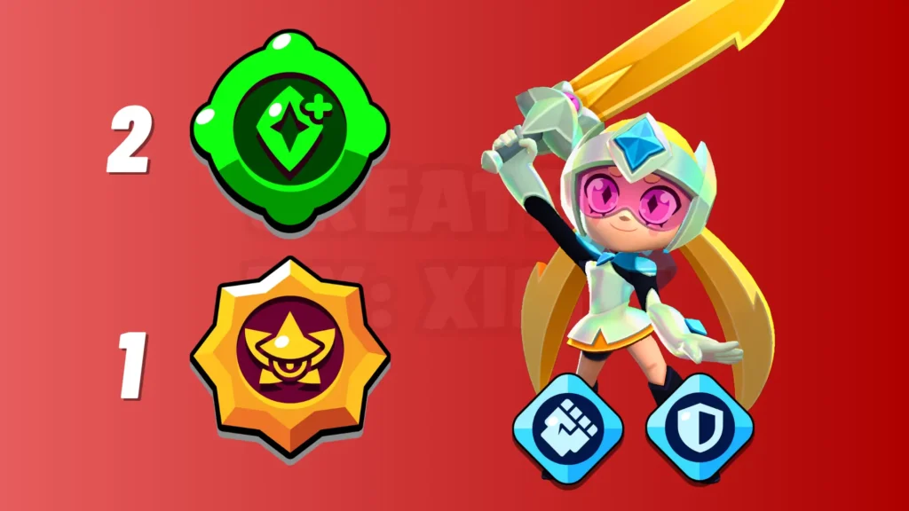 The image shows the best build for Starr Nova in Brawl Stars.