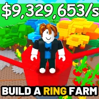 The image shows the cover of the Roblox game Build a Ring Farm.